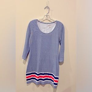 Lilly Pulitzer Beacon Navy White Orange Striped Dress